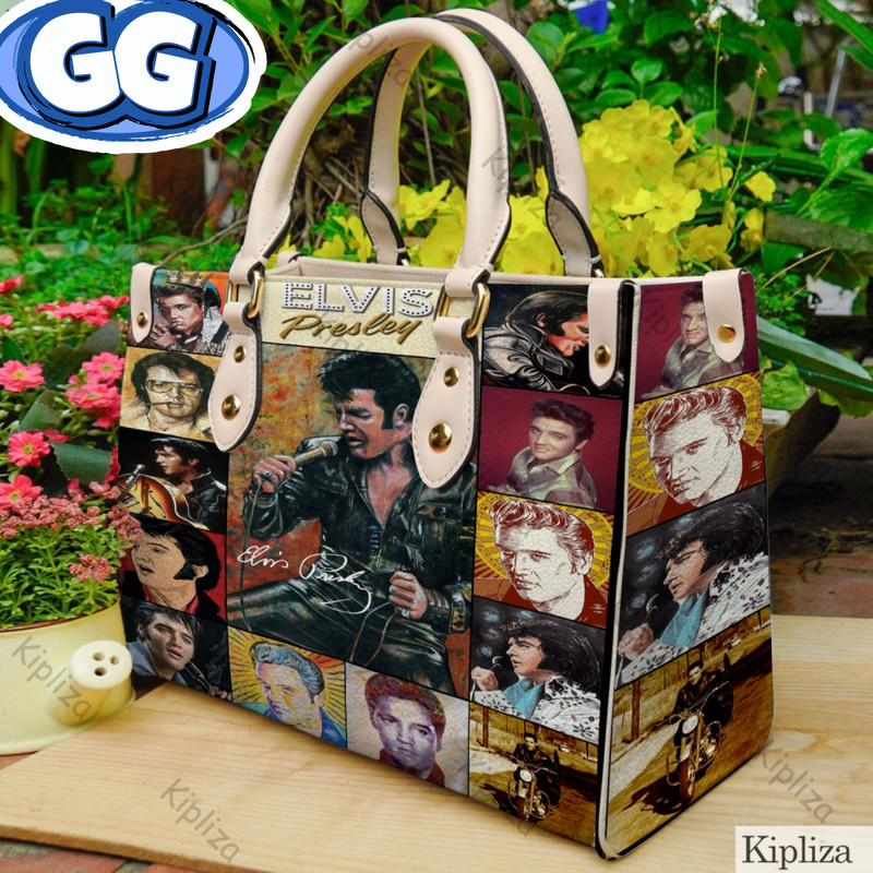 Elvis Presley Handbag, Elvis Presley Leather Bag, King Of Rock and Roll Shoulder Bag, Crossbody Bag, Top Handle Bag, Vintage Bag.jpg