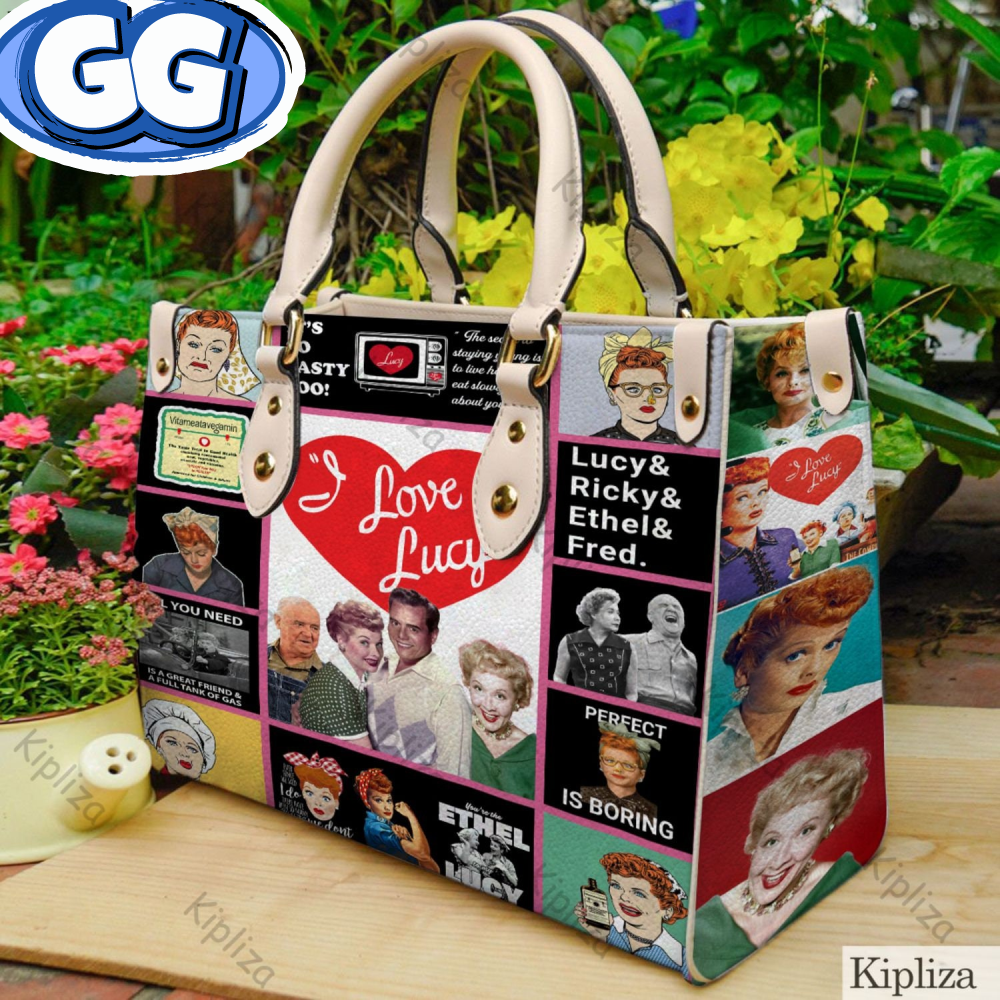 I Love Lucy Handbag, I Love Lucy Leather Bag, I Love Lucy Shoulder Bag, Crossbody Bag, Top Handle Bag, Vintage Bag 2.jpg