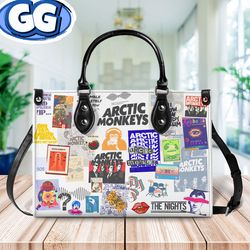 arctic monkeys leather handbag, arctic monkeys handbag, arctic monkeys leather bag, women handbag, crossbody bag, person