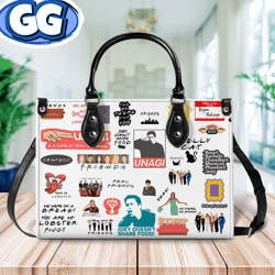 friends tv series handbag, friends movie leather bag, shoulder bag, crossbody bag, top handle bag, personalized bag, sho