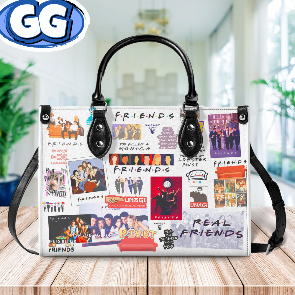 Friends TV Show women leather hand bag, Friends Lover Handbag, Custom Leather Bag, TV Show Woman Handbag, Personalized Bag, Shopping Bag.jpg