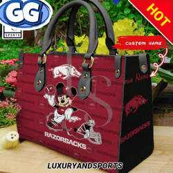 Arkansas Razorbacks Mickey Women Leather Handbag