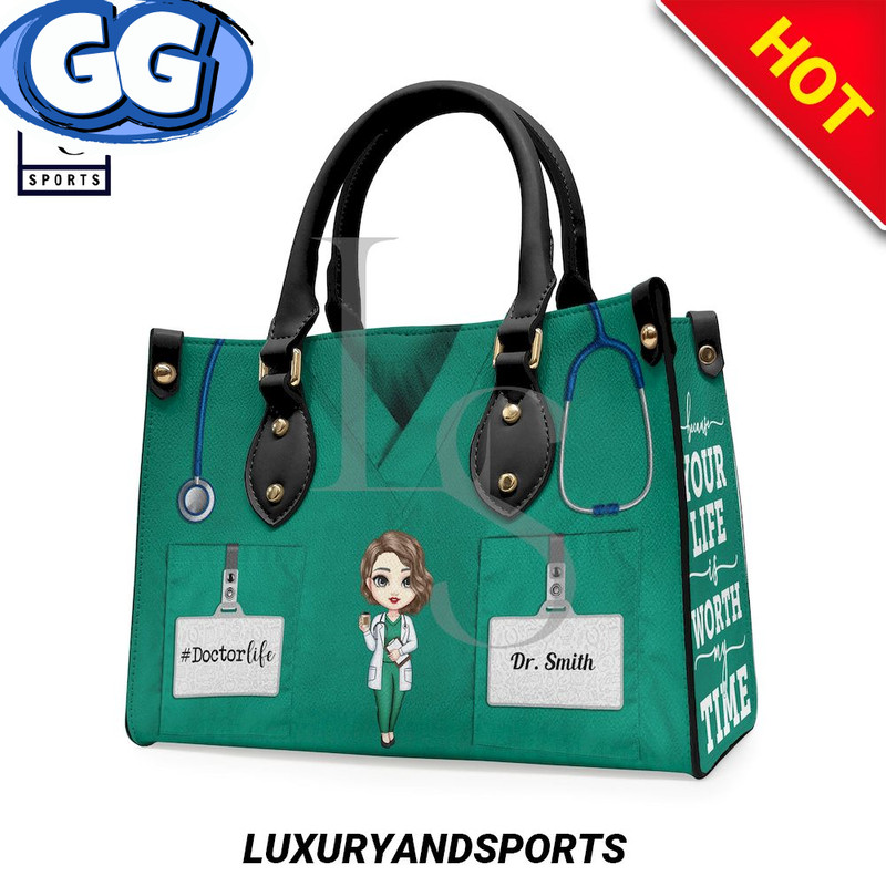 Gift For Nurses Doctors Personalized Leather Bag.jpg