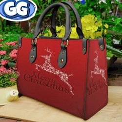 merry christmas leather bag