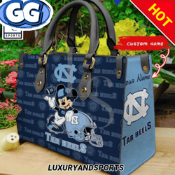 north carolina tar heels mickey women leather handbag