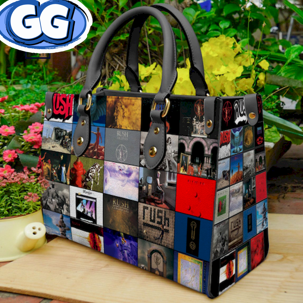 Rush Rock Band Cover Poster Leather Handbag.png