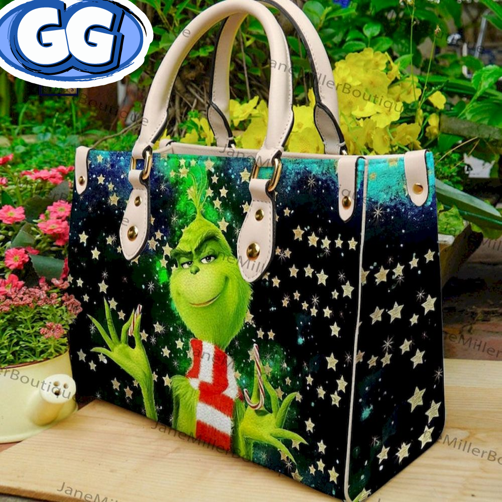 Star Grinch in Christmas Night Leather Bag.jpg