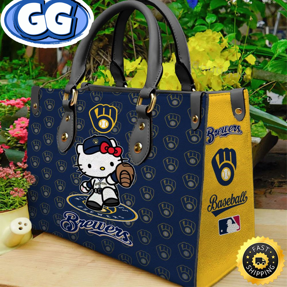 Milwaukee Brewers Kitty Women Leather Hand Bag.jpg