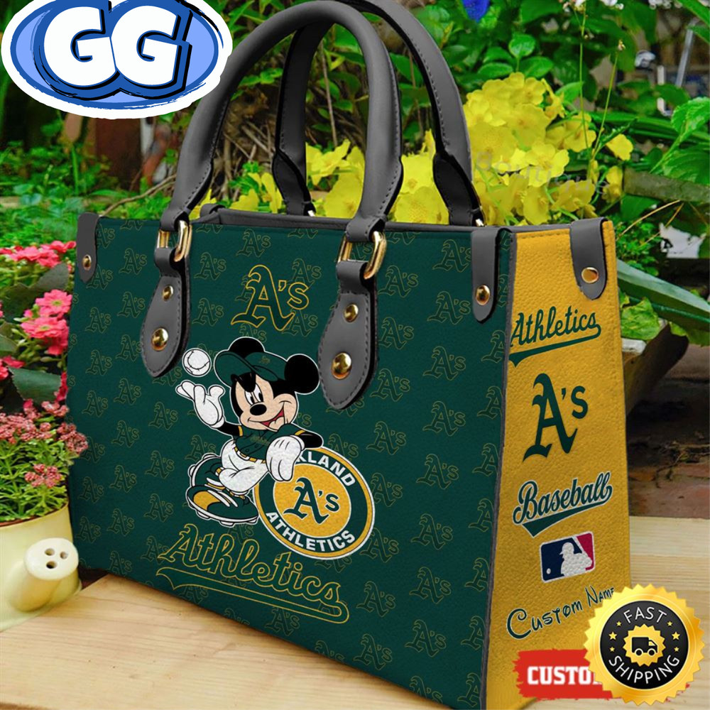 Oakland Athletics Mickey Women Leather Hand Bag.jpg