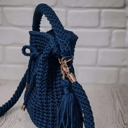 bag pouch with cord crochet pattern
