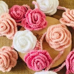 crochet rose bunting applique pdf