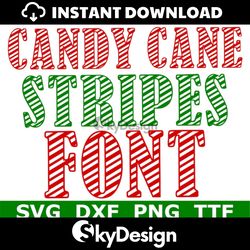 candy cane font svg ttf, candy cane alphabet, christmas font, digital download, cut files, 1 svg, 1 dxf, 1 png 1 ttf f