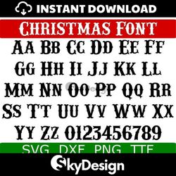 christmas farm font svg ttf, country christmas font, cowboy font, digital download, cut file, 1 svg, 1 dxf, 1 png inst