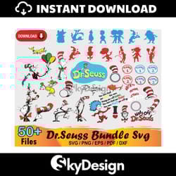 50 dr seuss bundle dr seuss hat svg