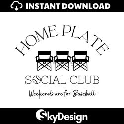 retro home plate social club svg