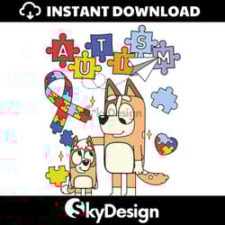 retro bluey bingo autism mom svg