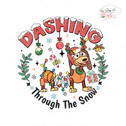 dashing through the snow slinky dog disney christmas png