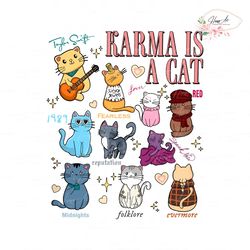 karma is a cat the era cat taylor swift album png