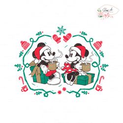 Vintage Mickey Minnie Christmas Coffee SVG
