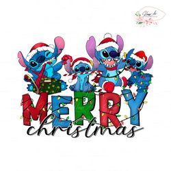 Merry Christmas Stitch Santa Hat PNG