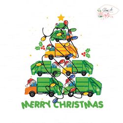 merry christmas trash truck svg