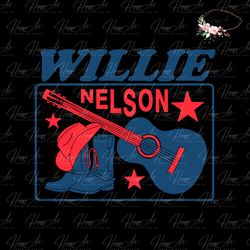 willie nelson guitar cowboy boots svg