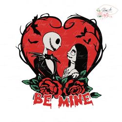 Jack And Sally Be Mine Floral Heart SVG