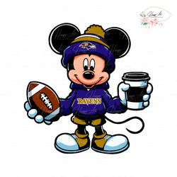 Mickey Mouse Baltimore Ravens Coffee Cup SVG