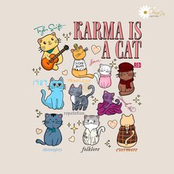 karma is a cat the era cat taylor swift album png