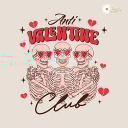 funny anti valentine club skeleton svg