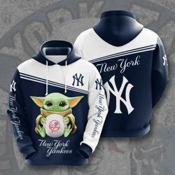 baby yoda new york yankees 3d printed hoodie/zipper hoodie