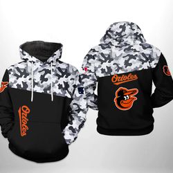 baltimore orioles mlb camo veteran 3d printed hoodie/zipper hoodie
