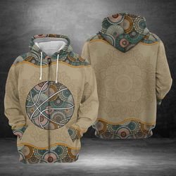 basketball mandala 3d printed hoodie/zipper hoodie