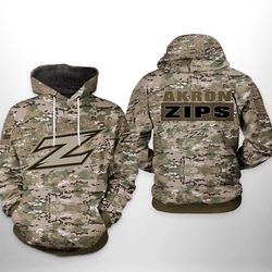 akron zips ncaa camo veteran 3d printed hoodie/zipper hoodie