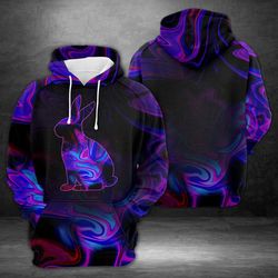 amazing rabbit 3d printed hoodie/zipper hoodie