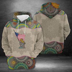 american cowboy mandala 3d printed hoodie/zipper hoodie
