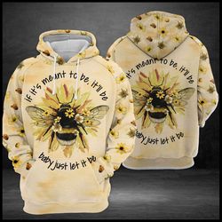 bee let it be 3d printed hoodie/zipper hoodie