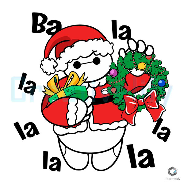 Baymax Christmas Wreath SVG Merry Xmas Digital Cutting File.jpg