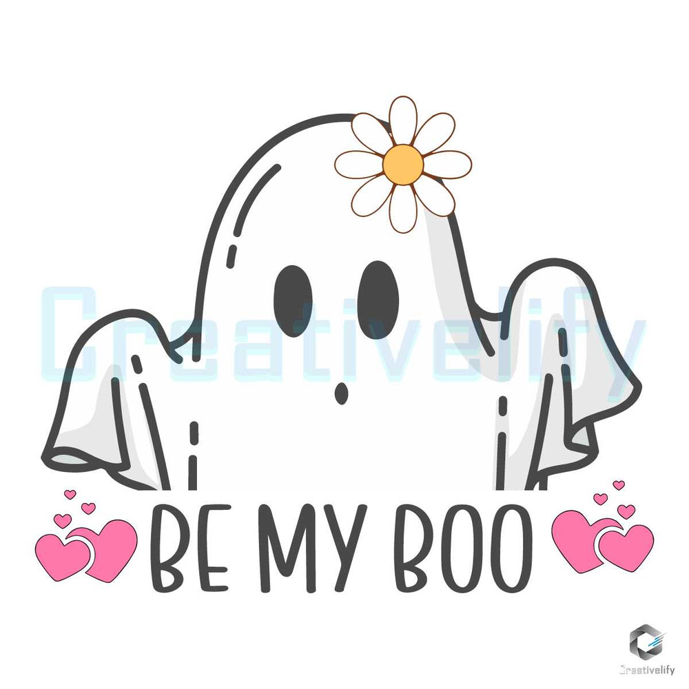 Be My Boo Valentine SVG Love Ghost File Design.jpg