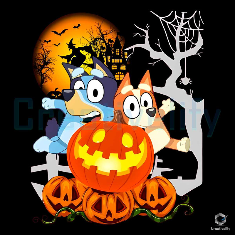 Bluey Dog And Bingo Halloween Party PNG Download.jpg
