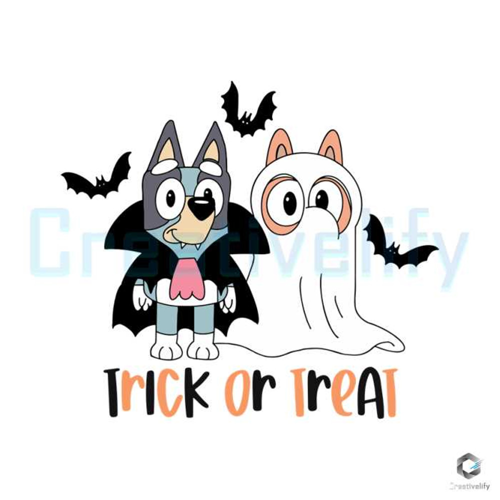 Bluey Ghost And Vampire SVG Trick Or Treat Digital File.jpg
