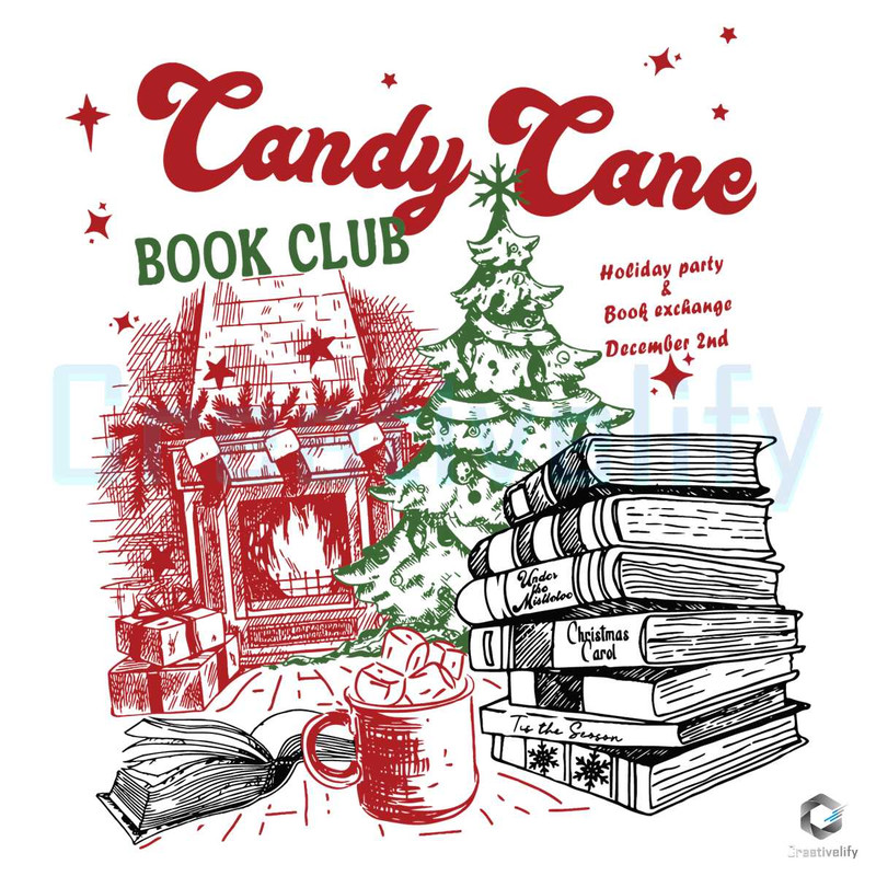 Candy Cane Book Club Xmas SVG Merry Christmas File Design.jpg
