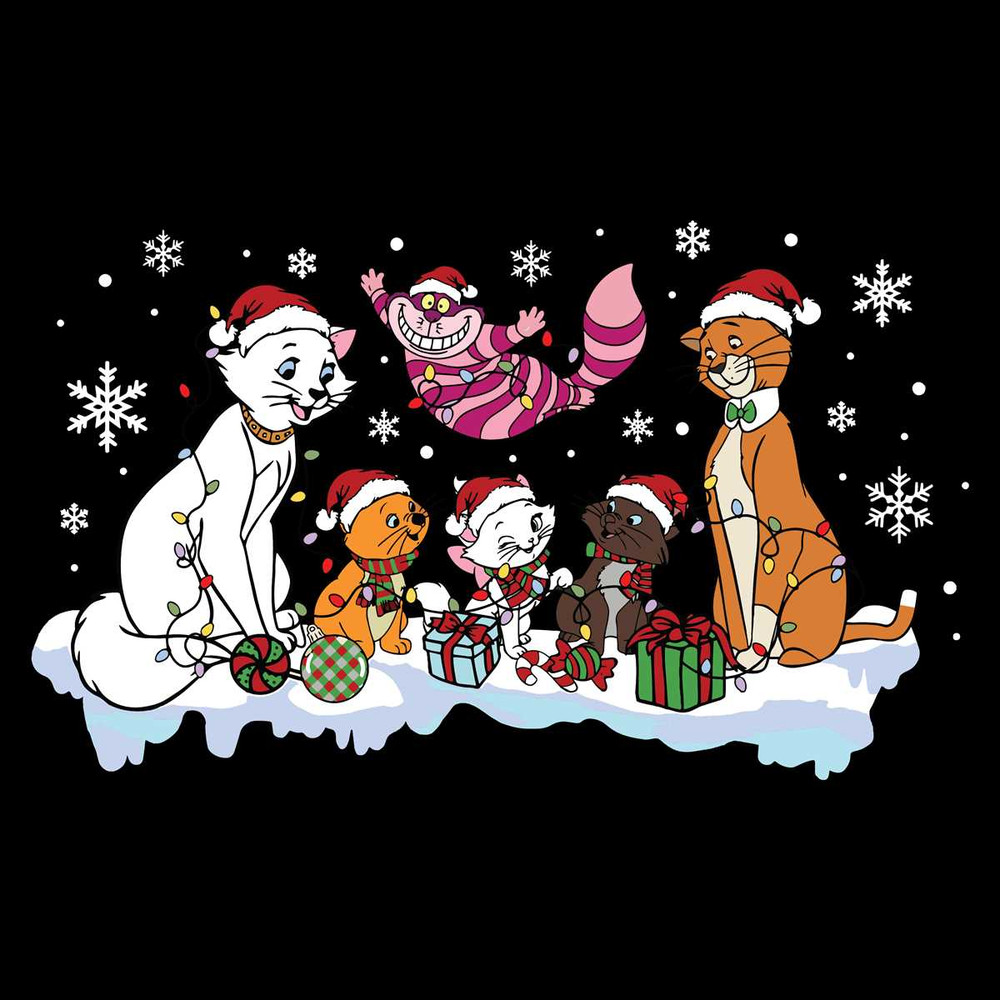 Cats Friends Vintage Xmas SVG Disney Christmas Digital File.jpg