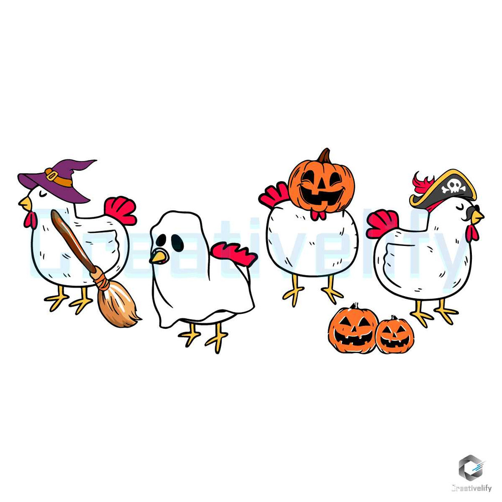 Chicken Spooky Vibes SVG Halloween Pumpkin Cricut File.jpg