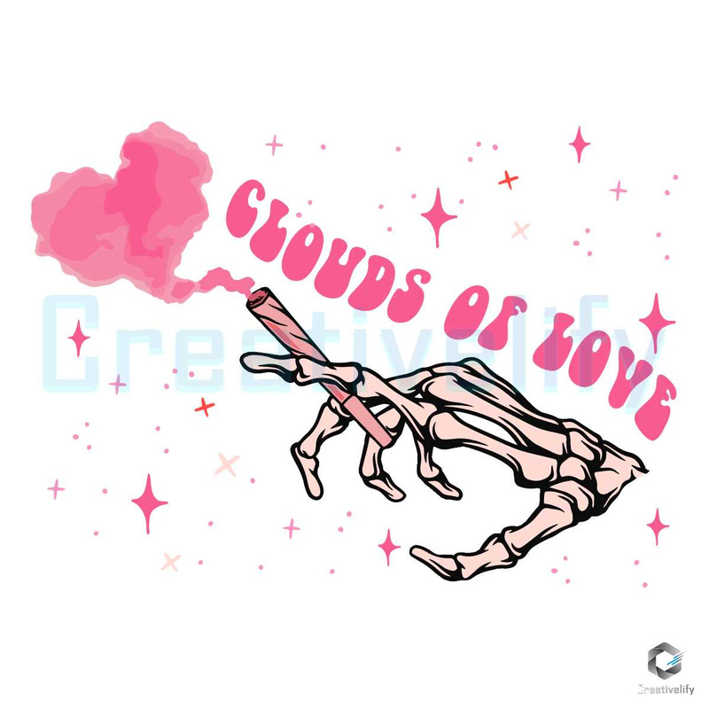 Clouds Of Love Skeleton Hand SVG Valentine's Day File.jpg