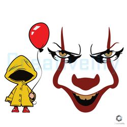 clown horror balloon svg you will float too file for cricut