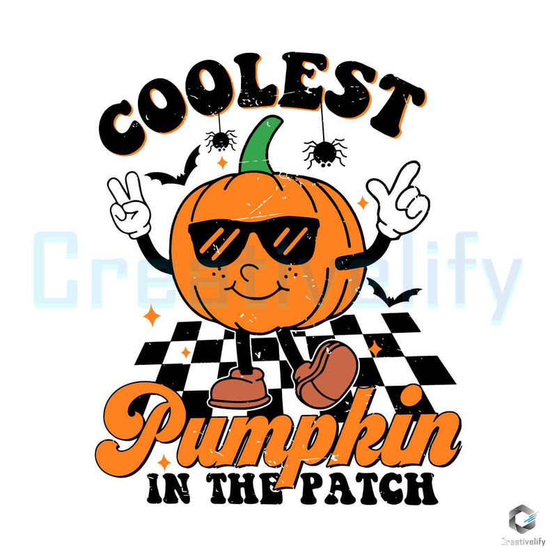 Coolest Pumpkin In The Patch Svg Retro Halloween Cricut File.jpg