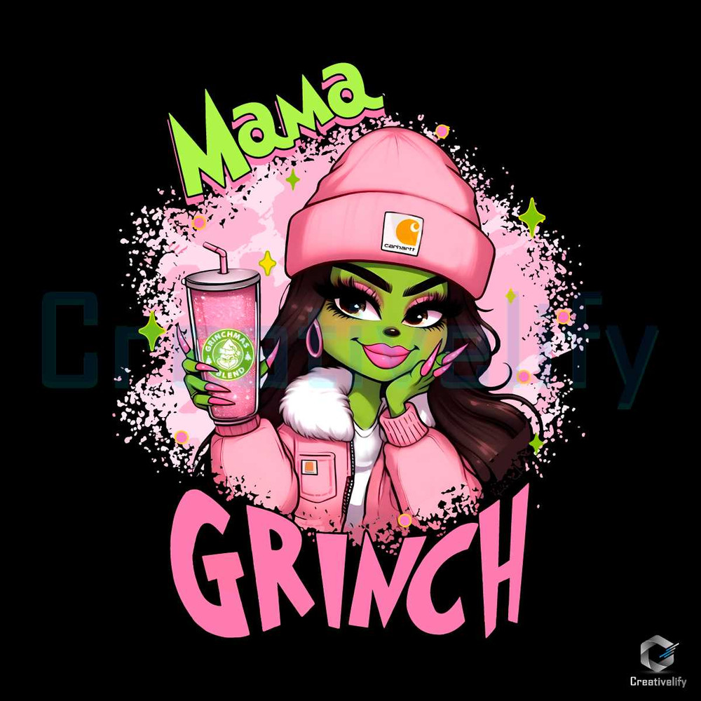 Custom Pink Grinch Mama PNG Merry Xmas File.jpg