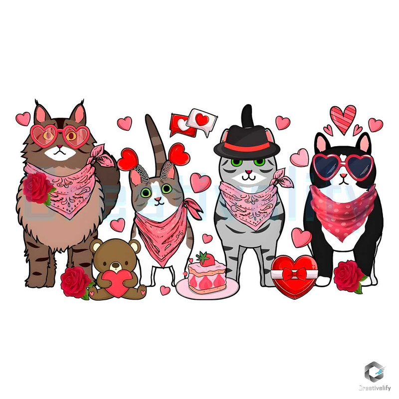 Cute Cats Family Lover PNG Valentine's Day File.jpg