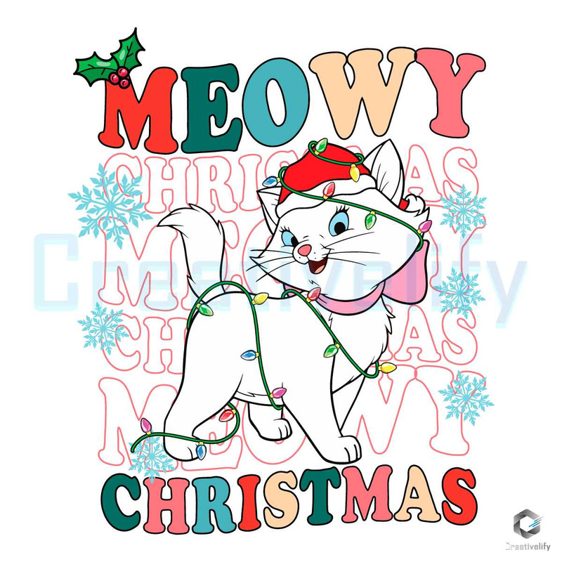 Cute Meowy Christmas SVG Santa Aristocats File Design.jpg
